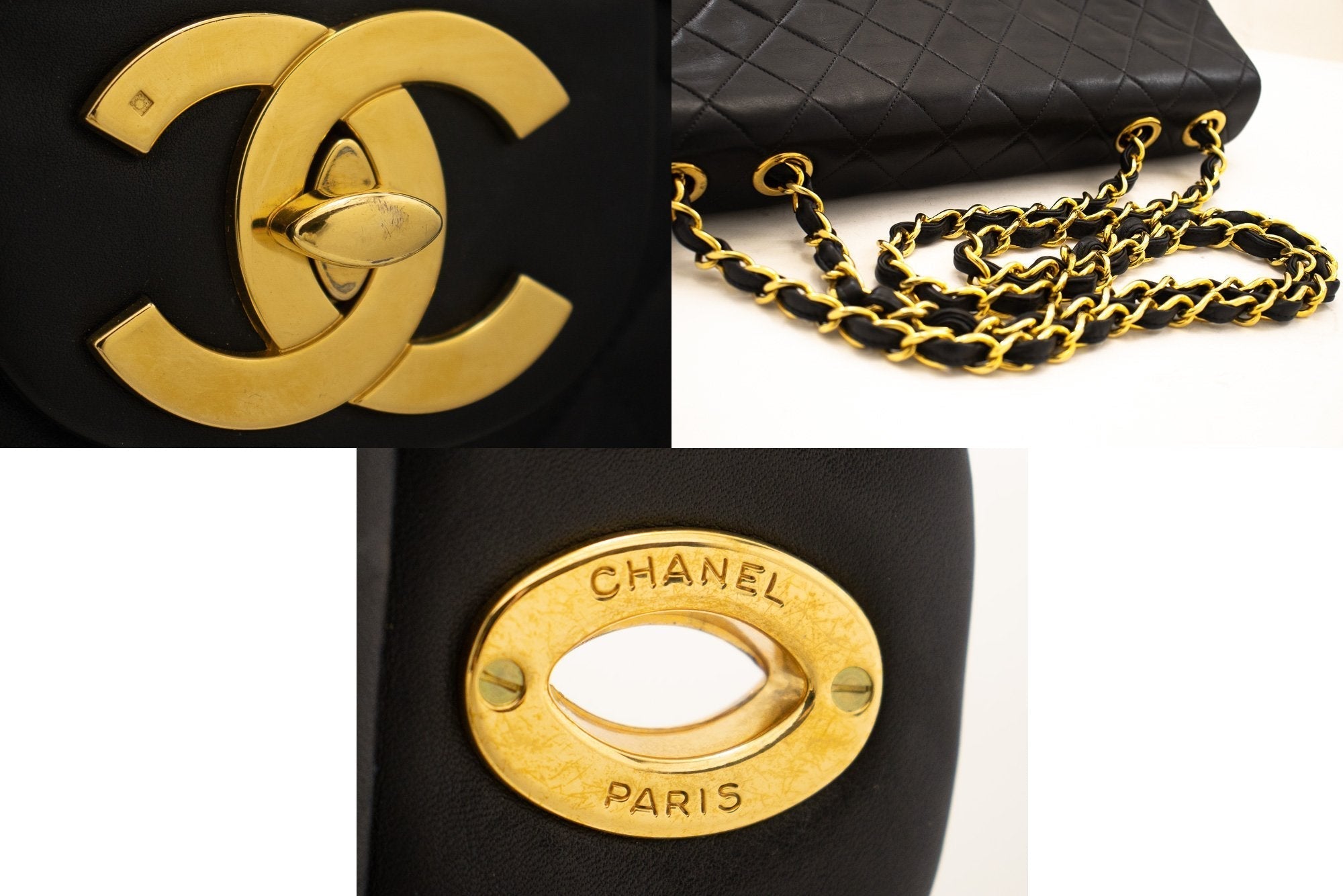 Top Quality Chanel Classic Large 13 New Chain Shoulder Bag Black Lambskin