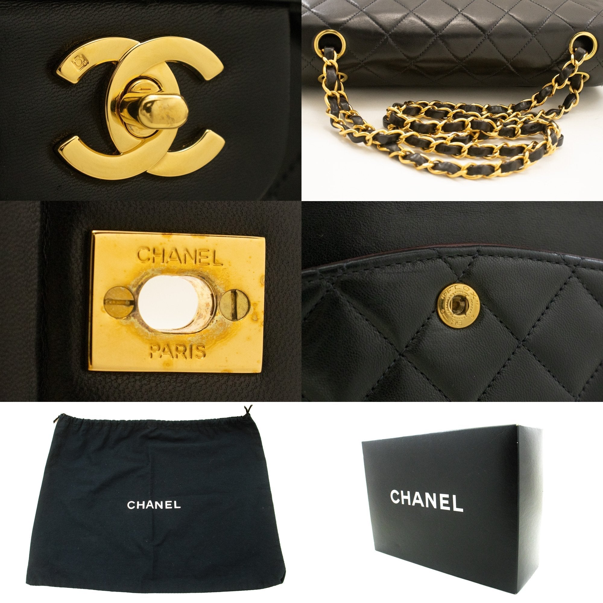 Top Quality Chanel Classic Double New 10 Chain Shoulder Bag Black Lambskin