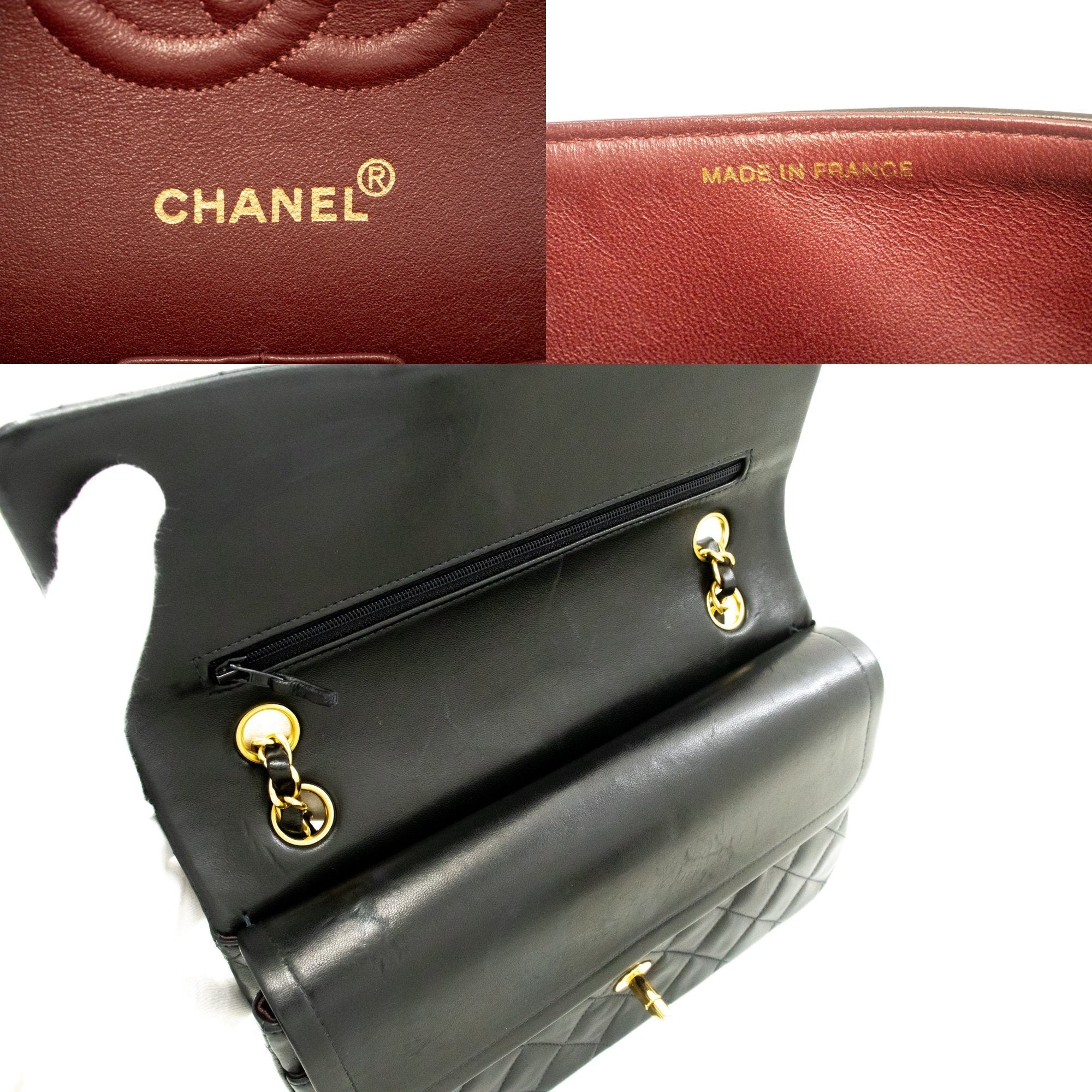 Top Quality Chanel Classic Double New 10 Chain Shoulder Bag Black Lambskin