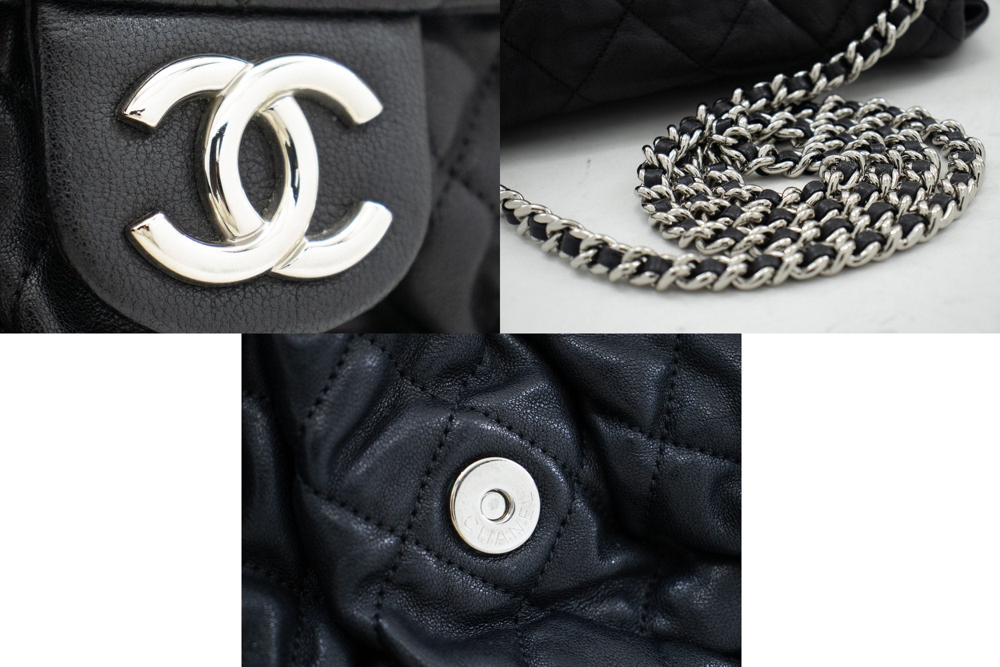 Top Quality Chanel Chain Around Shoulder Bag Crossbody Black Calfskin Leather
