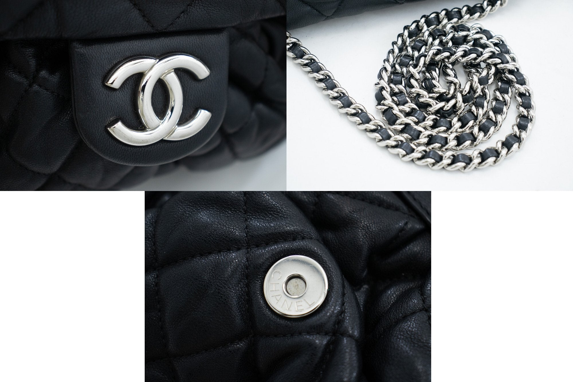 Top Quality Chanel Chain Around Shoulder Bag Crossbody Black Calfskin Leather