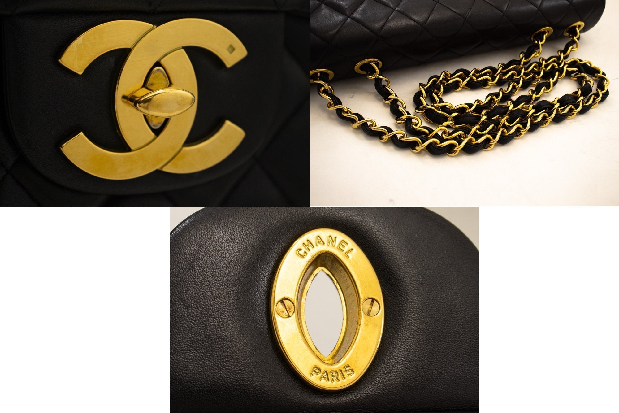 Top Quality Chanel Classic Large 13 New Chain Shoulder Bag Black Lambskin