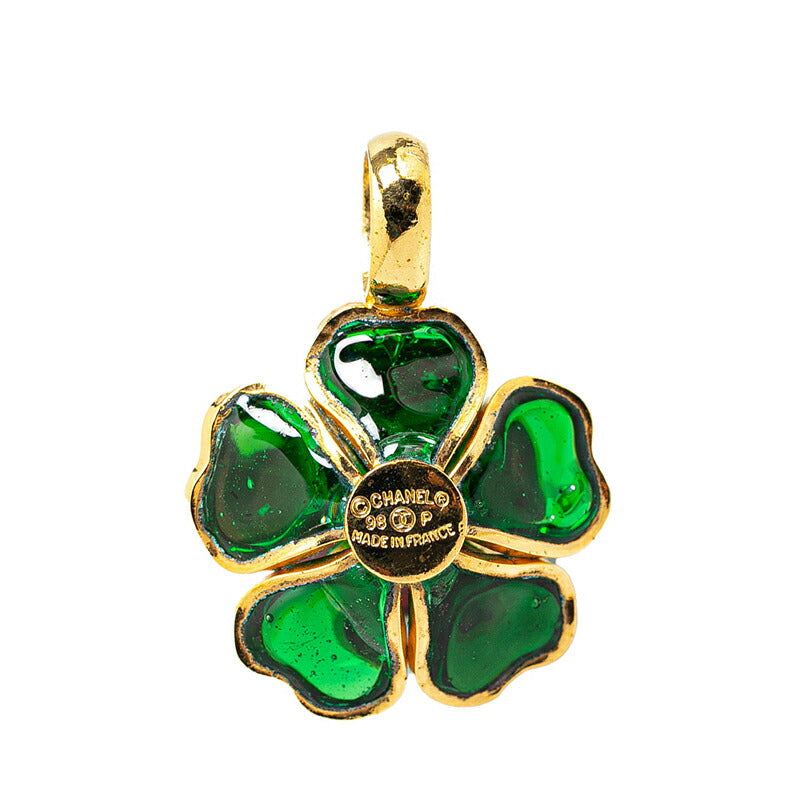 Top Quality Chanel Camellia Pendant Gold Green Multicolor