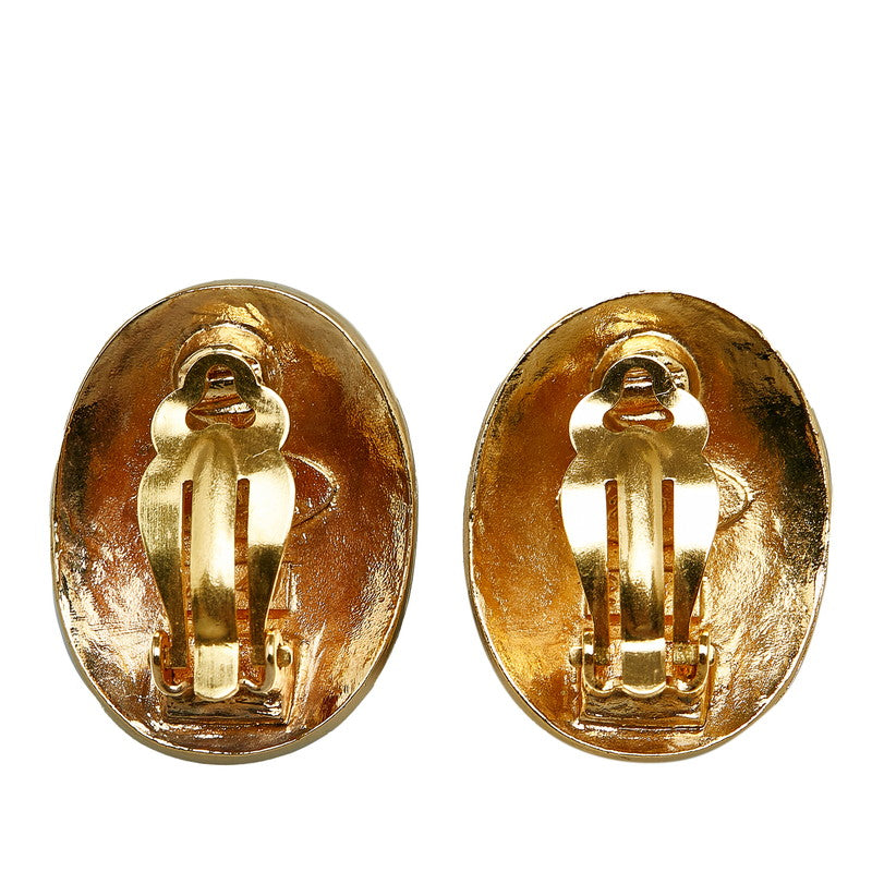 Top Quality Chanel Vintage Cocomark Paris Oral Earring Gold Ladies Chanel