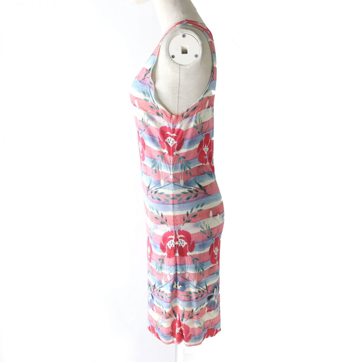 Top Quality Chanel Silk Blend Sleeveless Knit Dress Multicolor