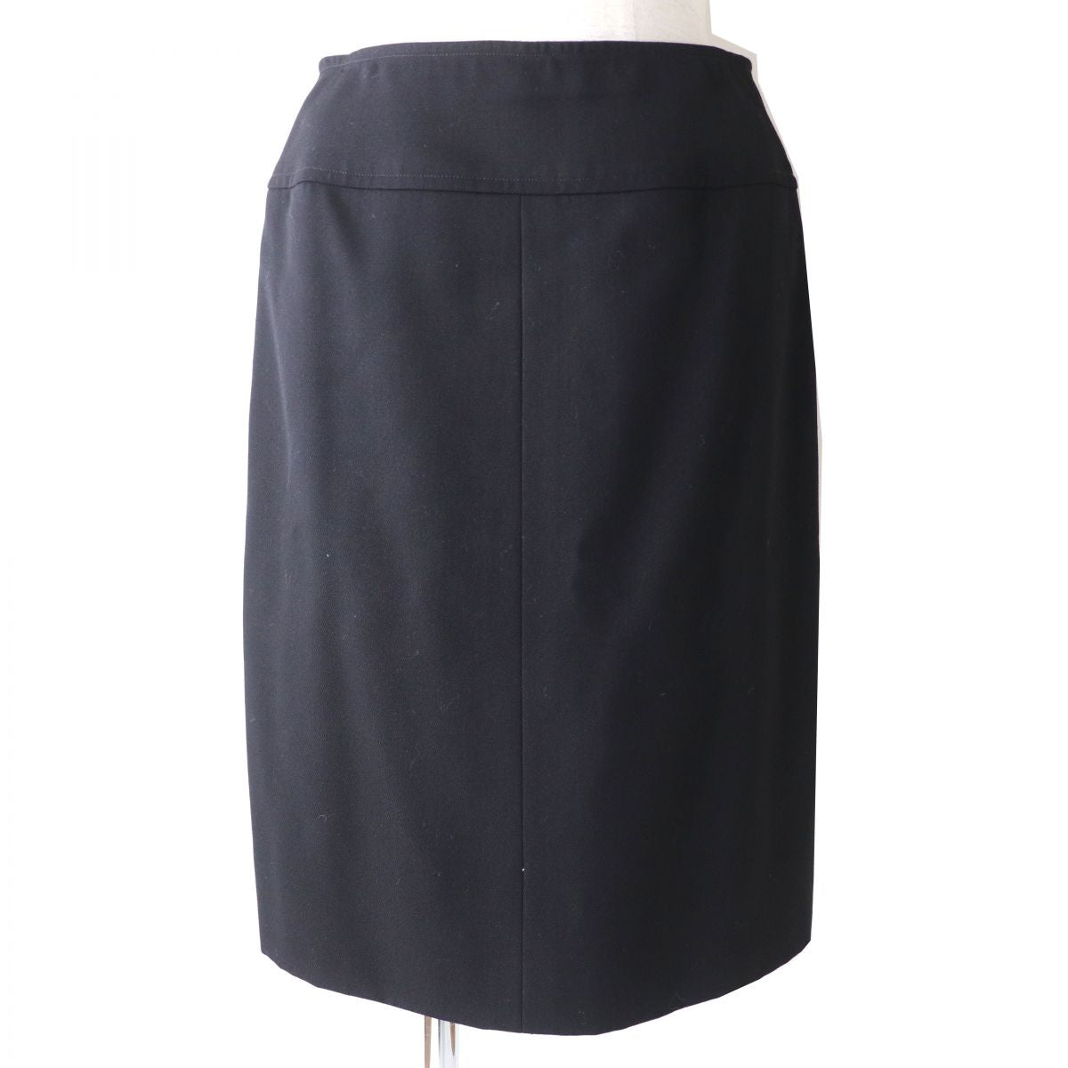 Top Quality Chanel Vintage Wool Skirt Black 38