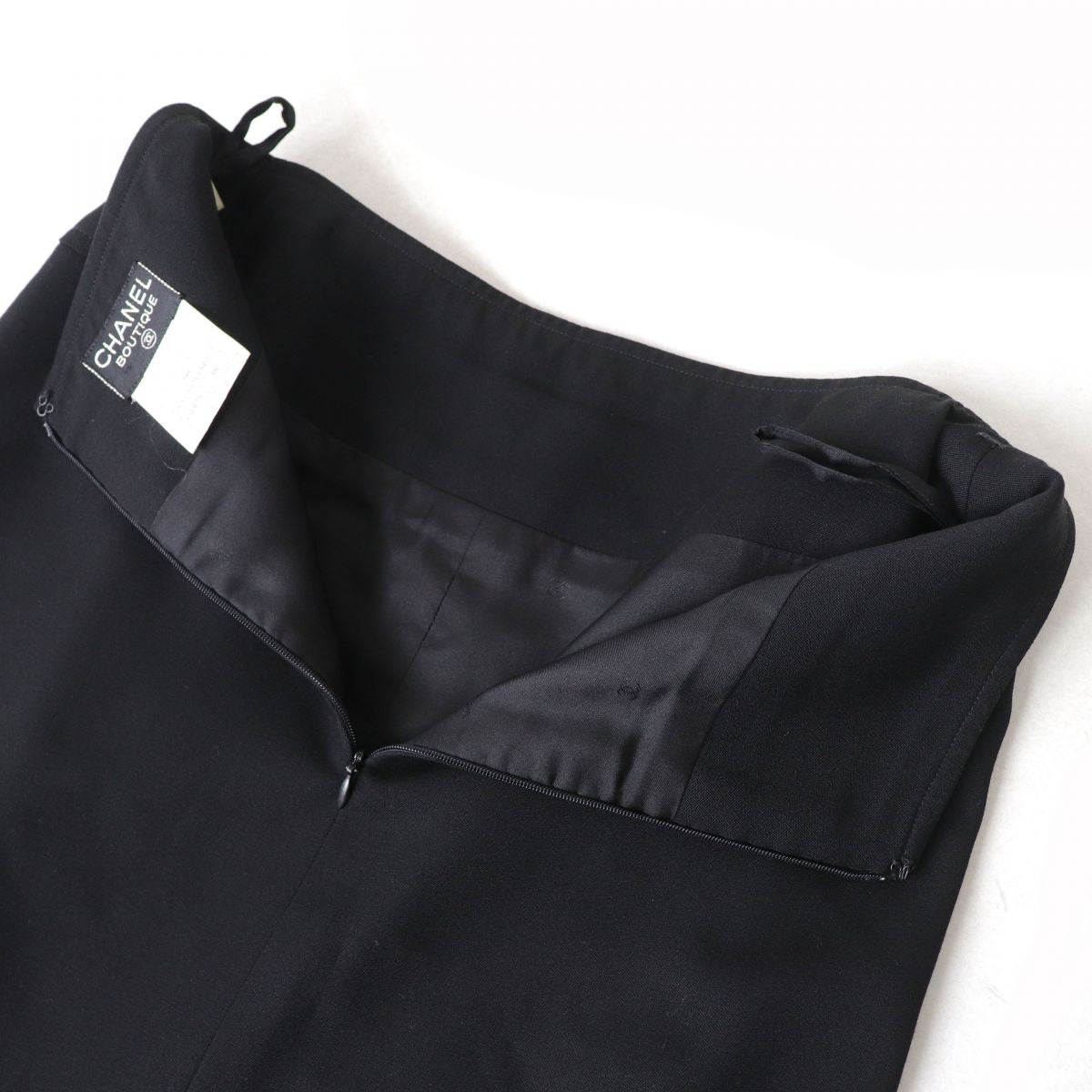 Top Quality Chanel Vintage Wool Skirt Black 38