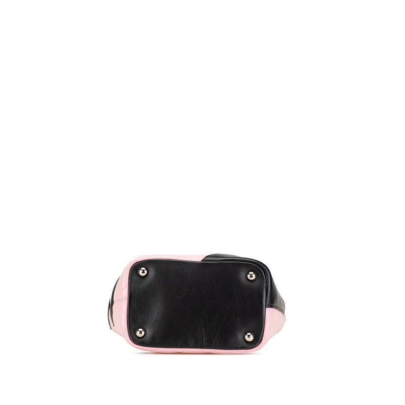 Top Quality Chanel Cambon Line Leather Handbag Pink Black