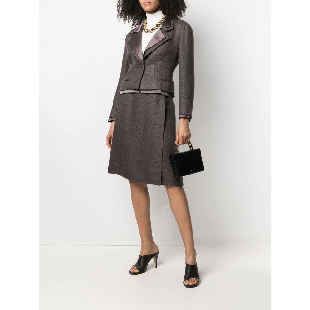 Top Quality Chanel Top Quality Chanel Grey Mohair Skirt Suit