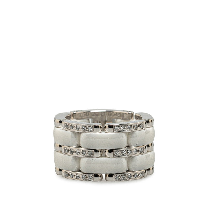 Top Quality Chanel White Gold Ceramic Ring #49