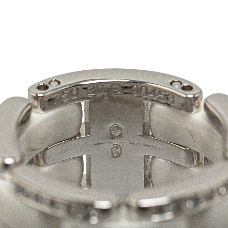 Top Quality Chanel White Gold Ceramic Ring #49