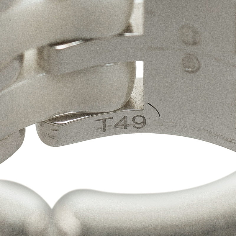 Top Quality Chanel White Gold Ceramic Ring #49