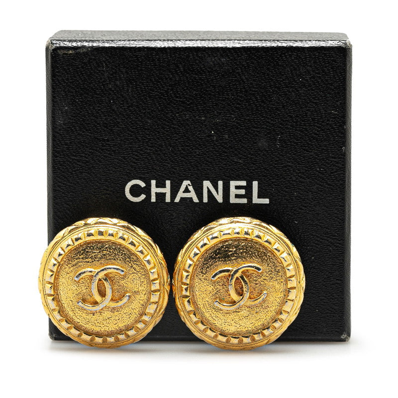 Top Quality Chanel Vintage Coco Mark Earrings Gold Plated