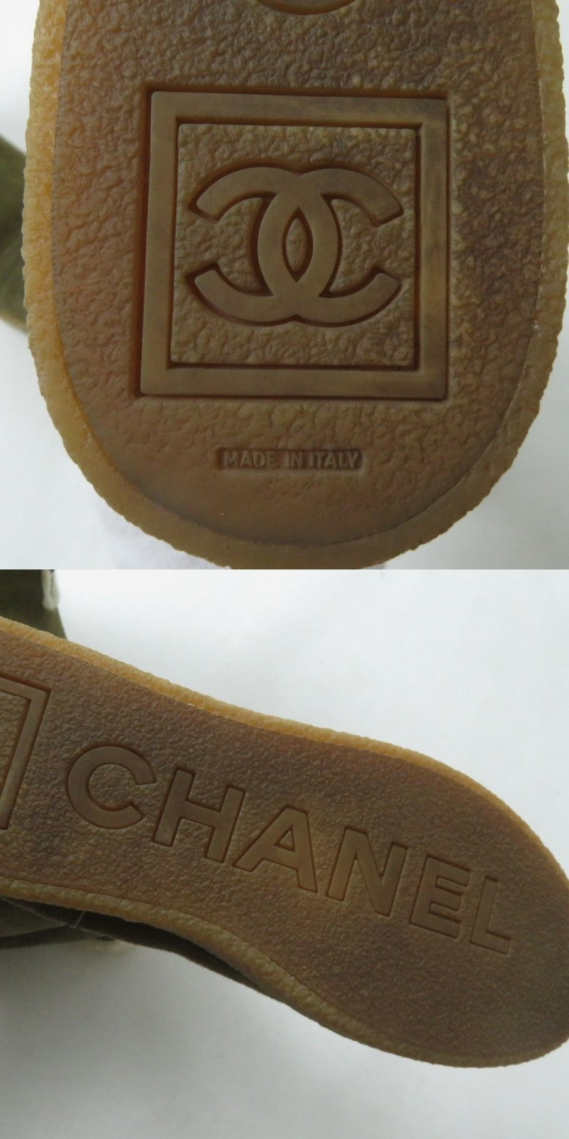 Top Quality Chanel Shearling Boots G26557 Khaki Ivory