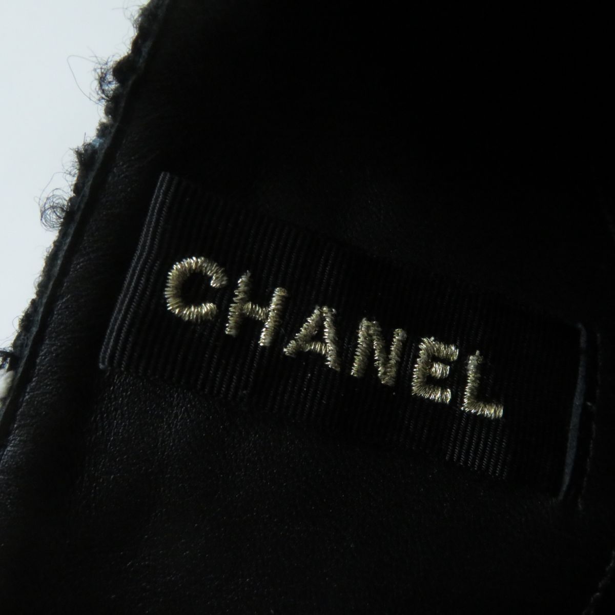 Top Quality Chanel Leather Tweed Long Boots G39614 Black