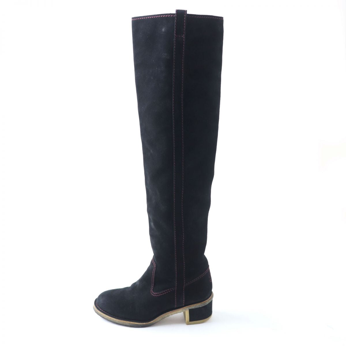 Top Quality Chanel Suede Leather Long Boots. Black. Size 36