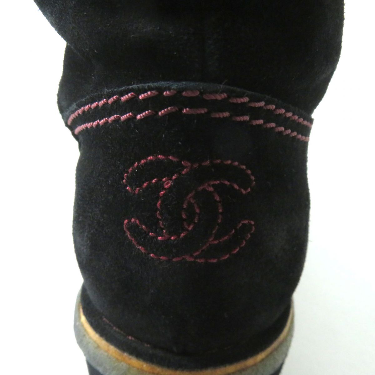 Top Quality Chanel Suede Leather Long Boots. Black. Size 36