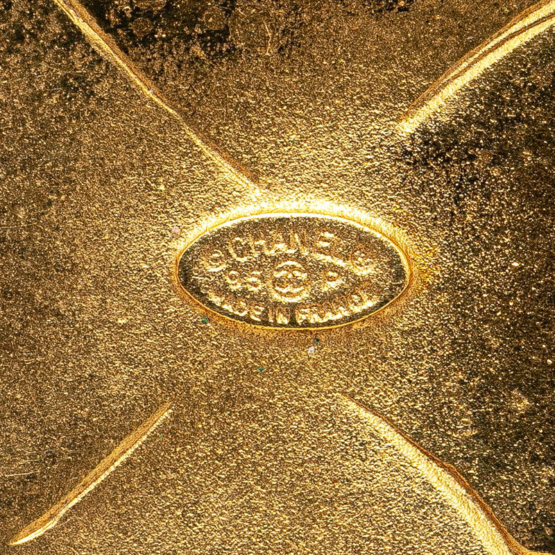 Top Quality Chanel Vintage Coco Mark Flower Clover Brooch Gold Plated