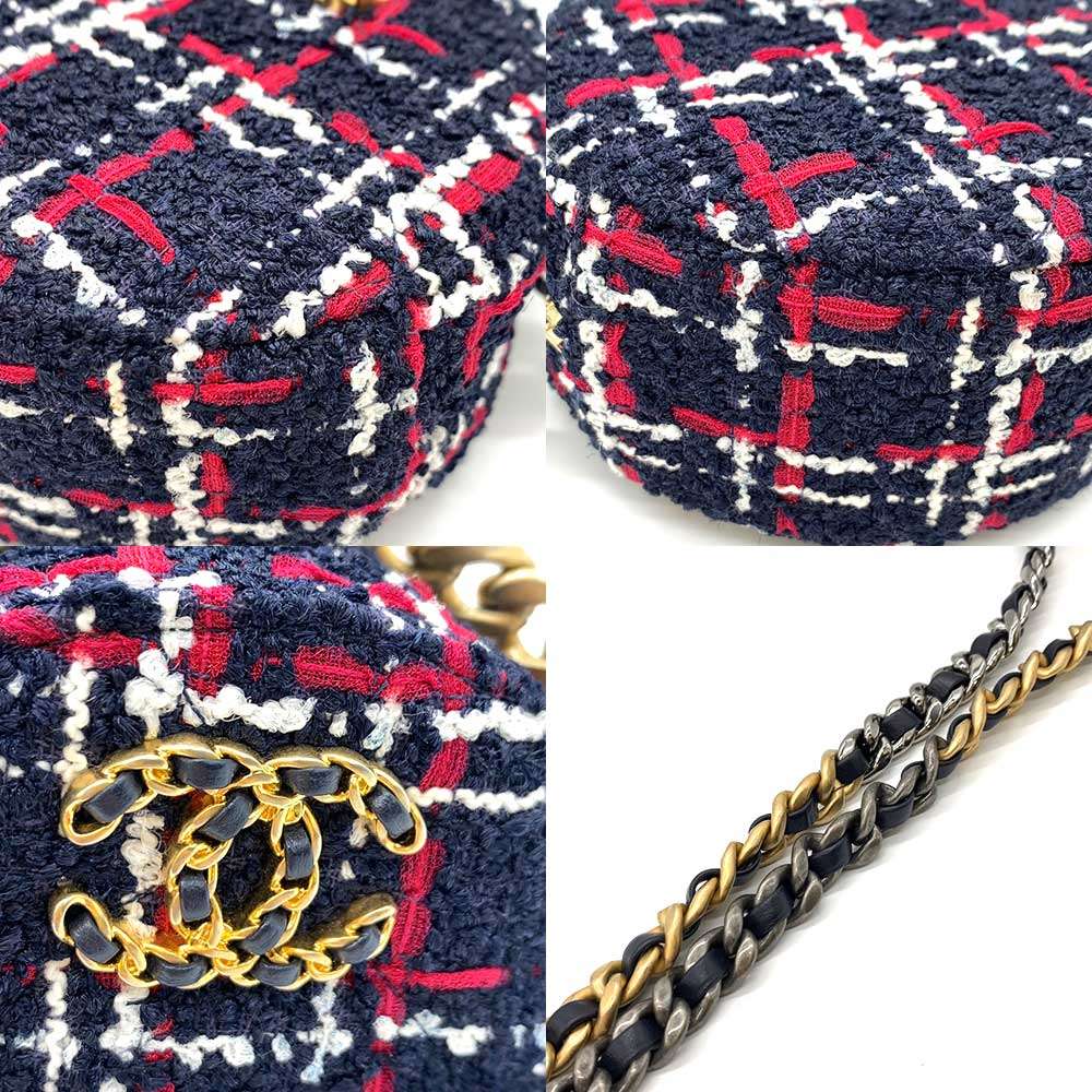 Top Quality Chanel Tweed Round Clutch Mini Chain Bag