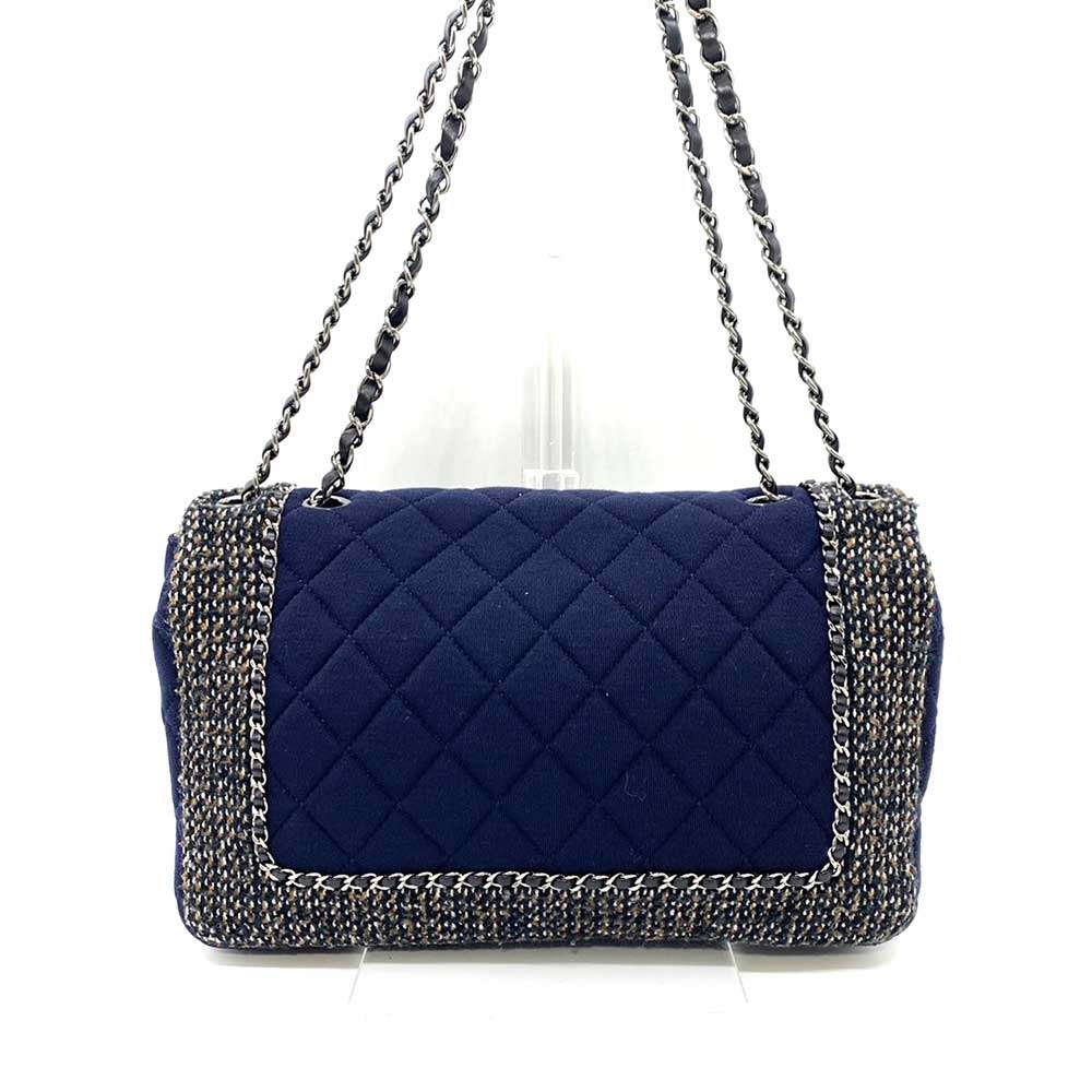 Top Quality Chanel Matelasse Chain Shoulder Bag Cotton Jersey Tweed