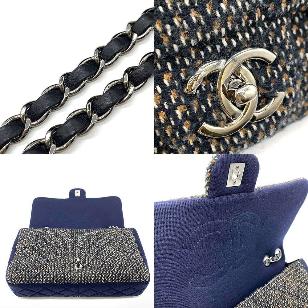 Top Quality Chanel Matelasse Chain Shoulder Bag Cotton Jersey Tweed