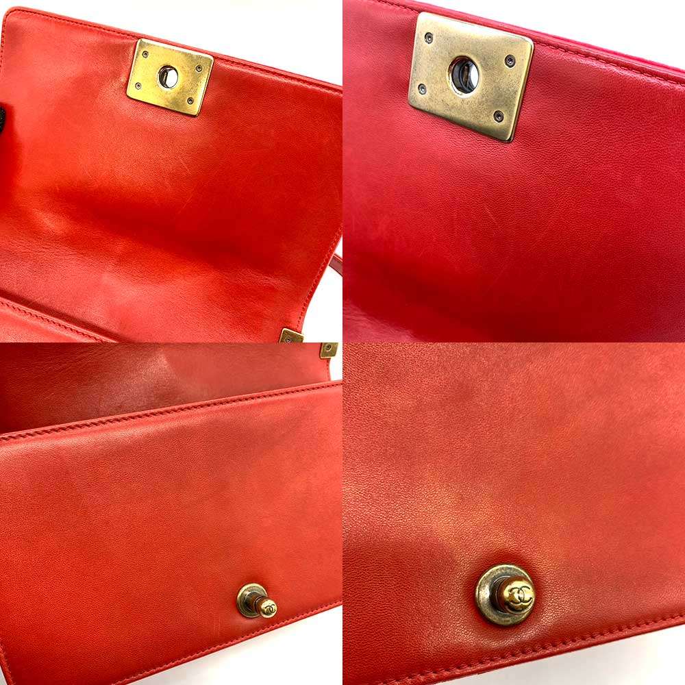 Top Quality Chanel Boy Chain Shoulder Bag Red Green Check