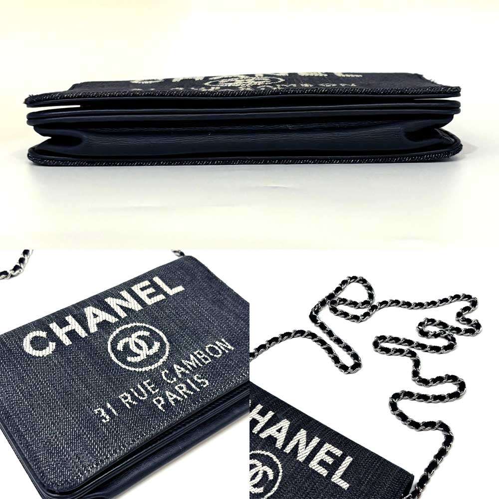 Top Quality Chanel Canvas Chain Wallet Deauville Flap Long Wallet