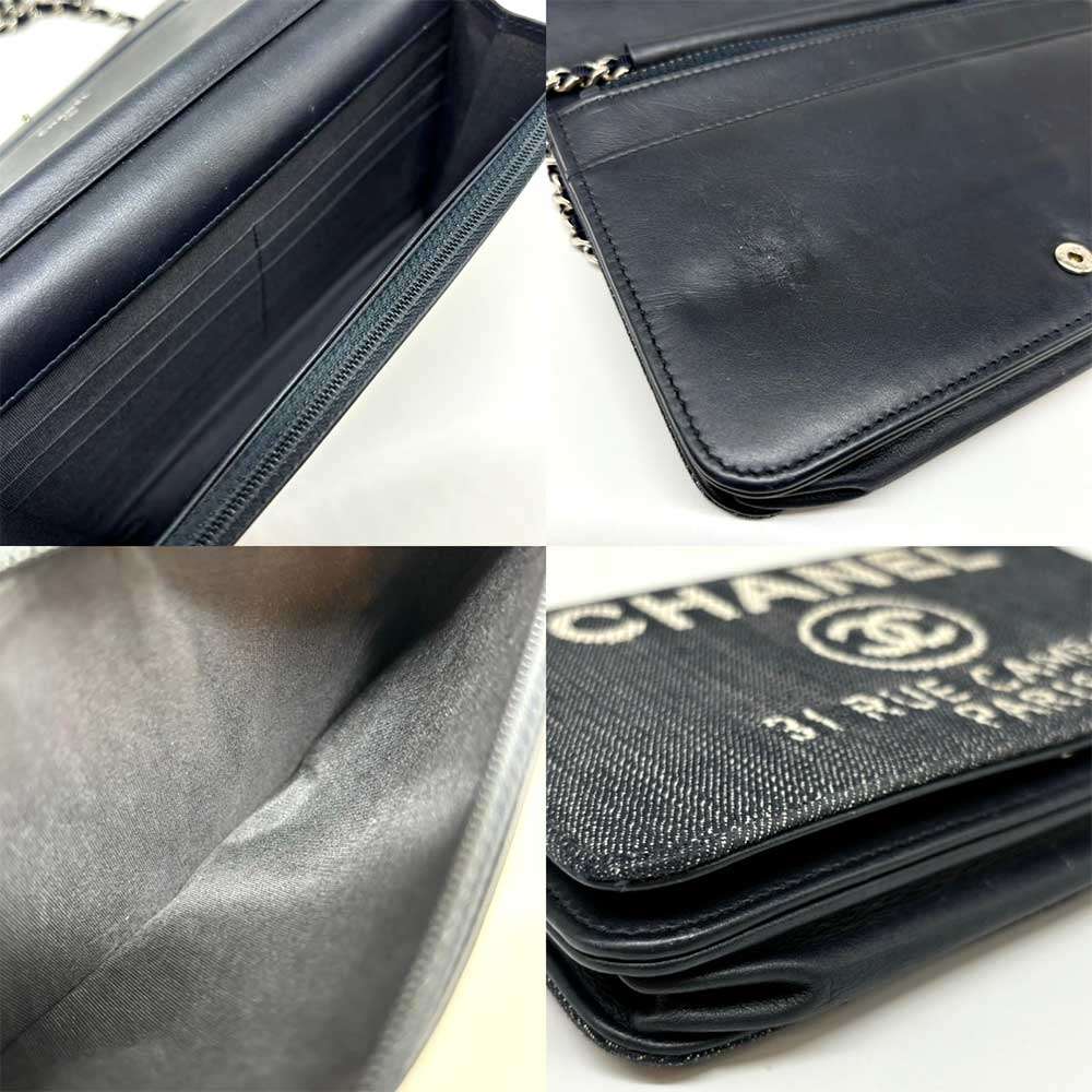 Top Quality Chanel Canvas Chain Wallet Deauville Flap Long Wallet