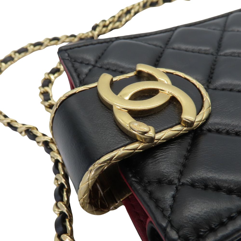 Top Quality Chanel Lambskin Coco Mark Phone Case Crossbody
