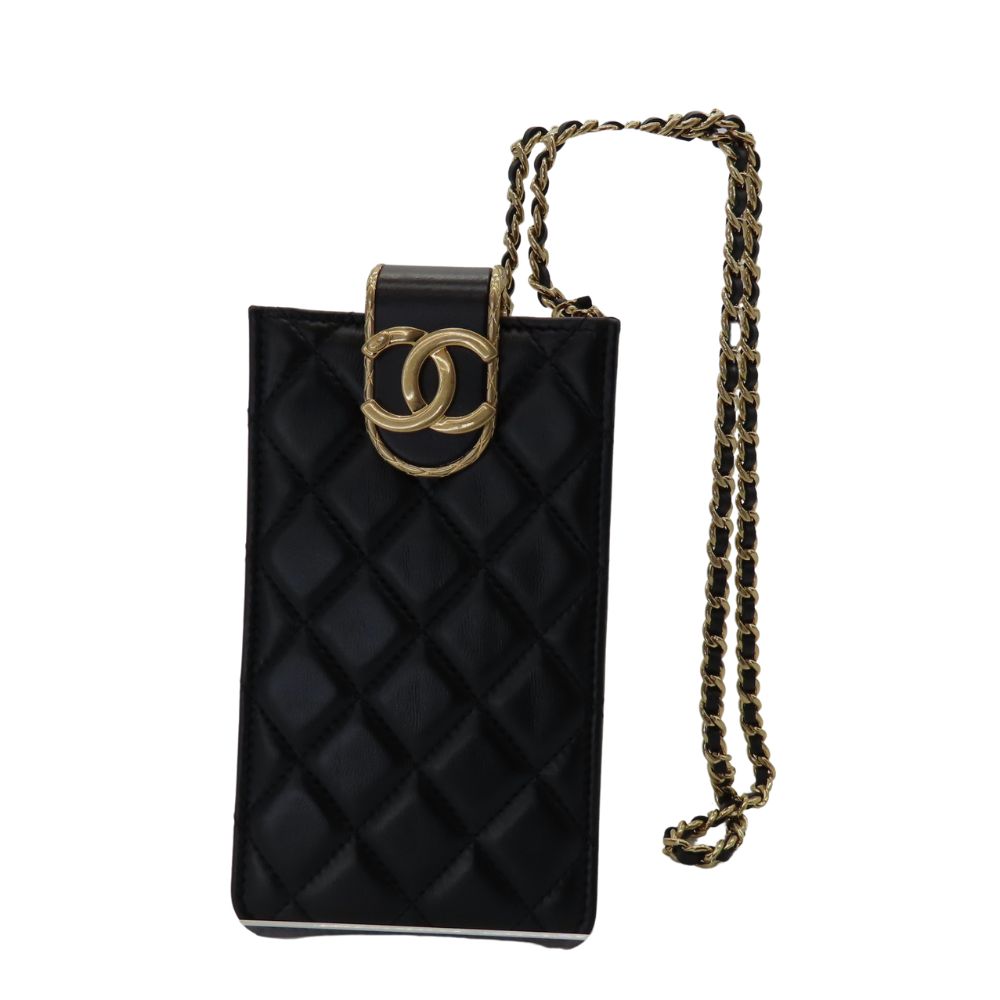 Top Quality Chanel Lambskin Coco Mark Phone Case Crossbody
