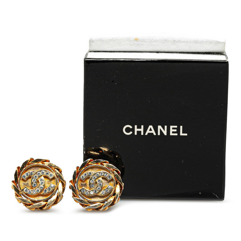 Top Quality Chanel Coco Mark Windmill Motif Rhinestone Clip Earrings