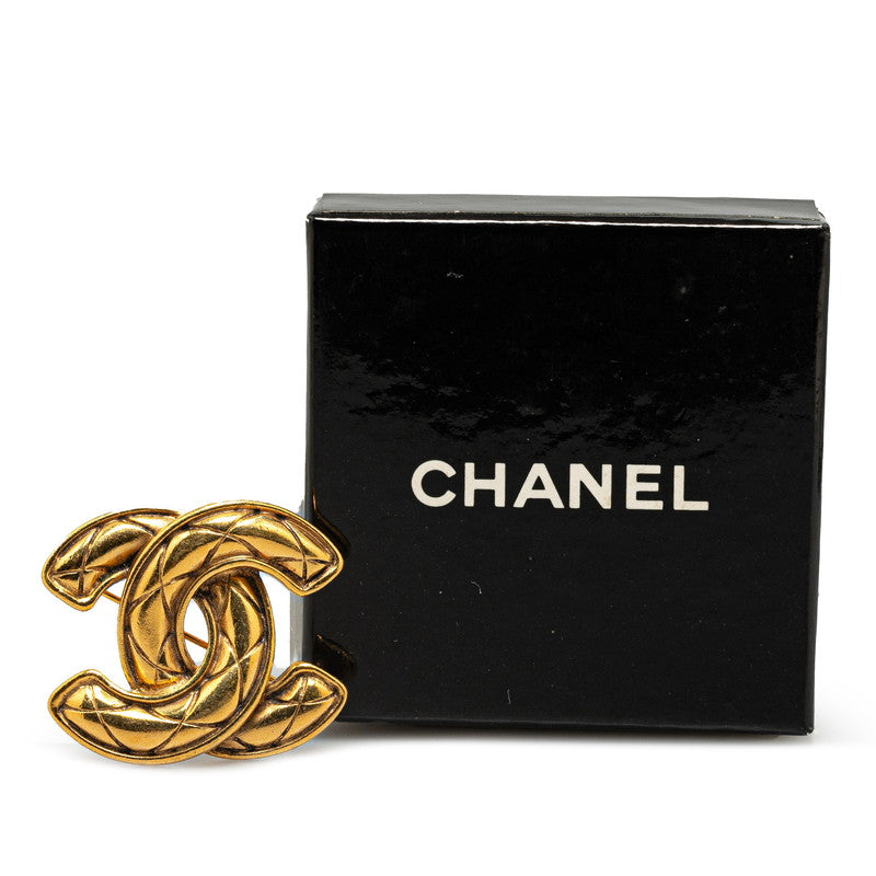 Top Quality Chanel Matelasse Coco Mark Brooch Gold Plated