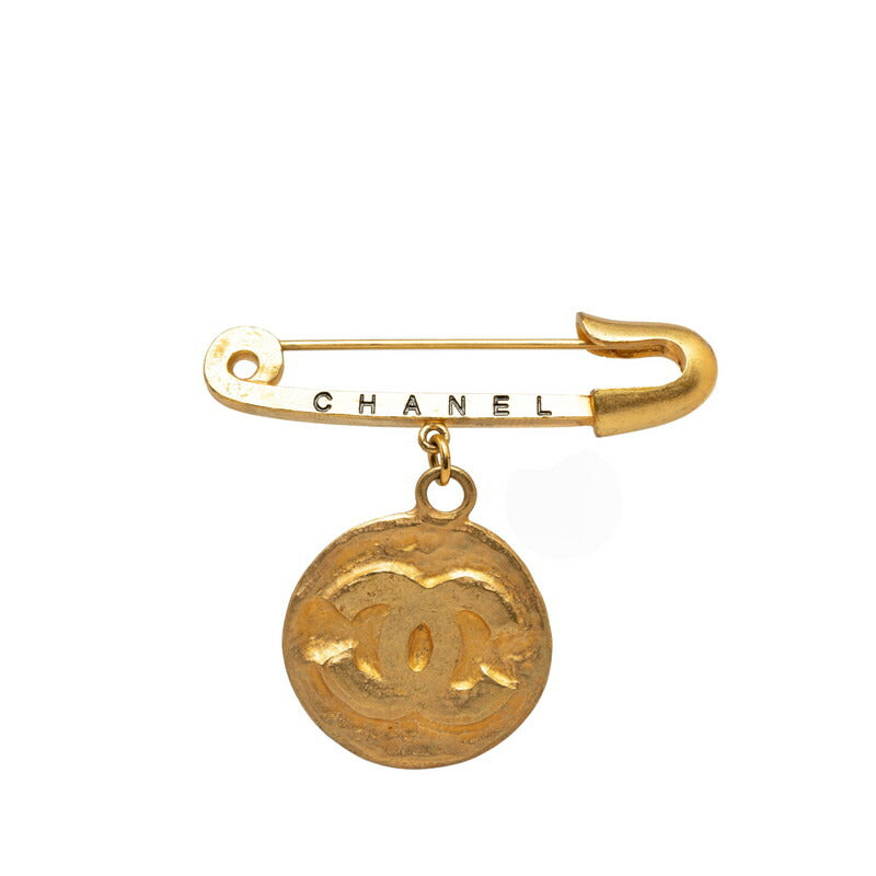 Top Quality Chanel Vintage Coco Mark Medal Pin Brooch Gold
