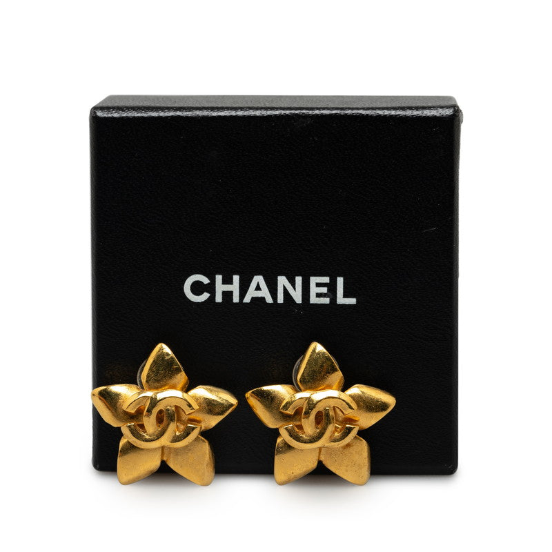Top Quality Chanel Vintage Coco Mark Flower Motif Clip-On Earrings