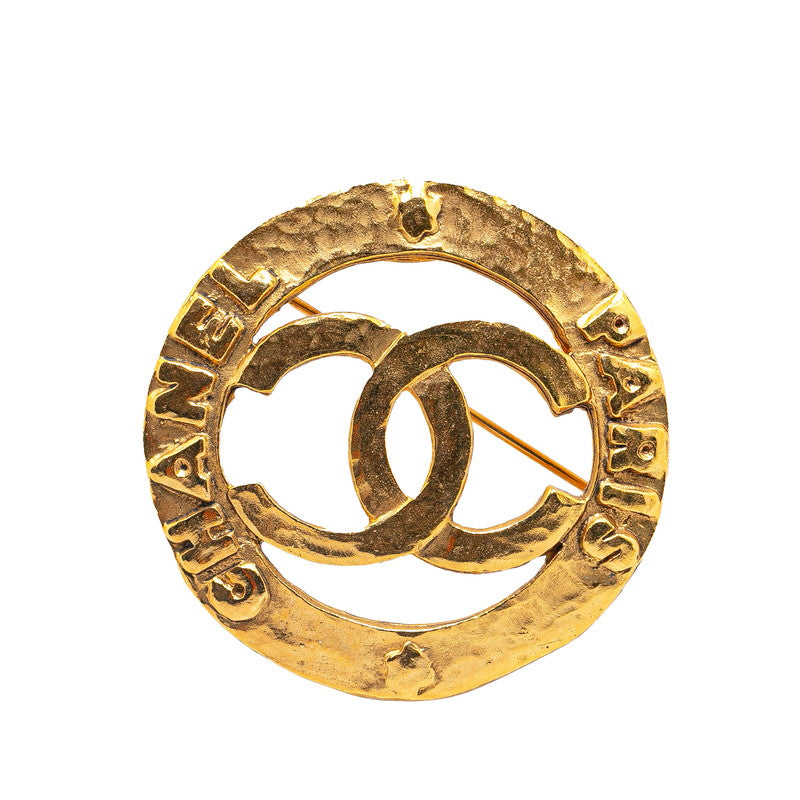 Top Quality Chanel Vintage Round Coco Mark Brooch Gold Plated