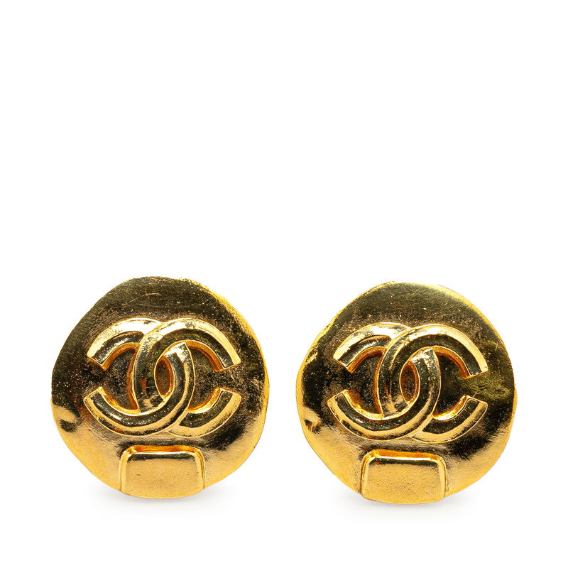 Top Quality Chanel Vintage Round Coco Mark Earrings Gold Plated