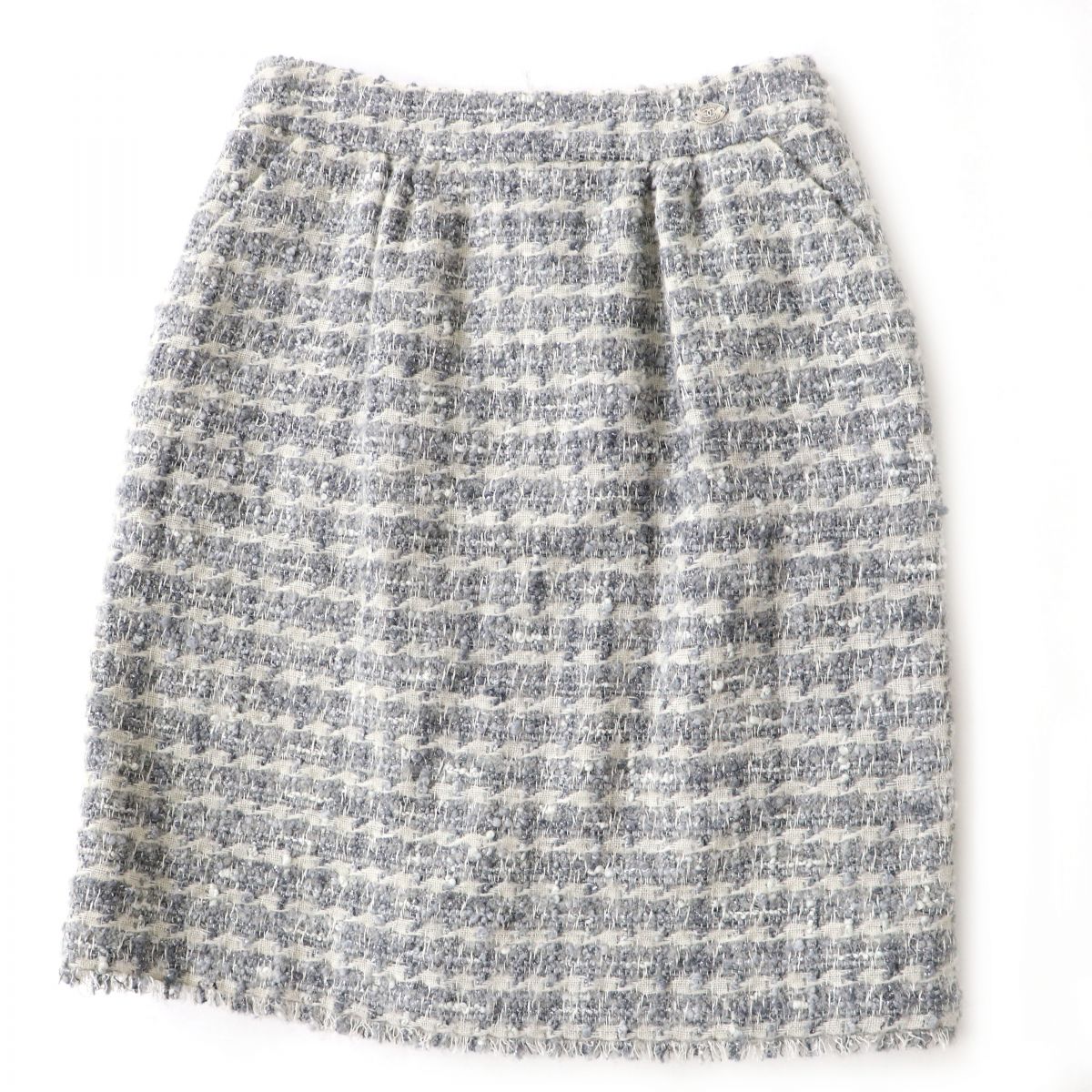 Top Quality Chanel Tweed Tight Skirt with COCO Mark Plate