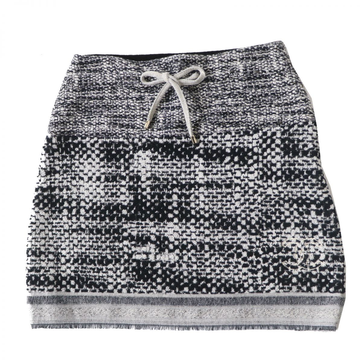 Top Quality Chanel Women's Trapezoid Skirt Black White Gold