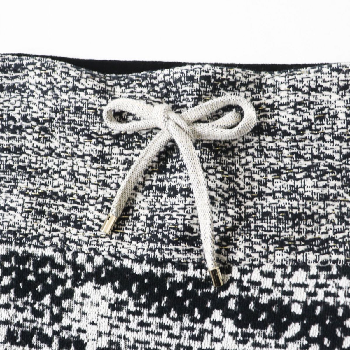 Top Quality Chanel Women's Trapezoid Skirt Black White Gold