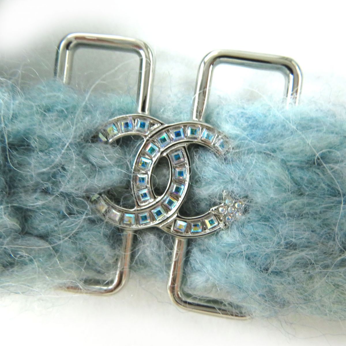 Top Quality Chanel Alpaca Blend Knit Cardigan Light Blue