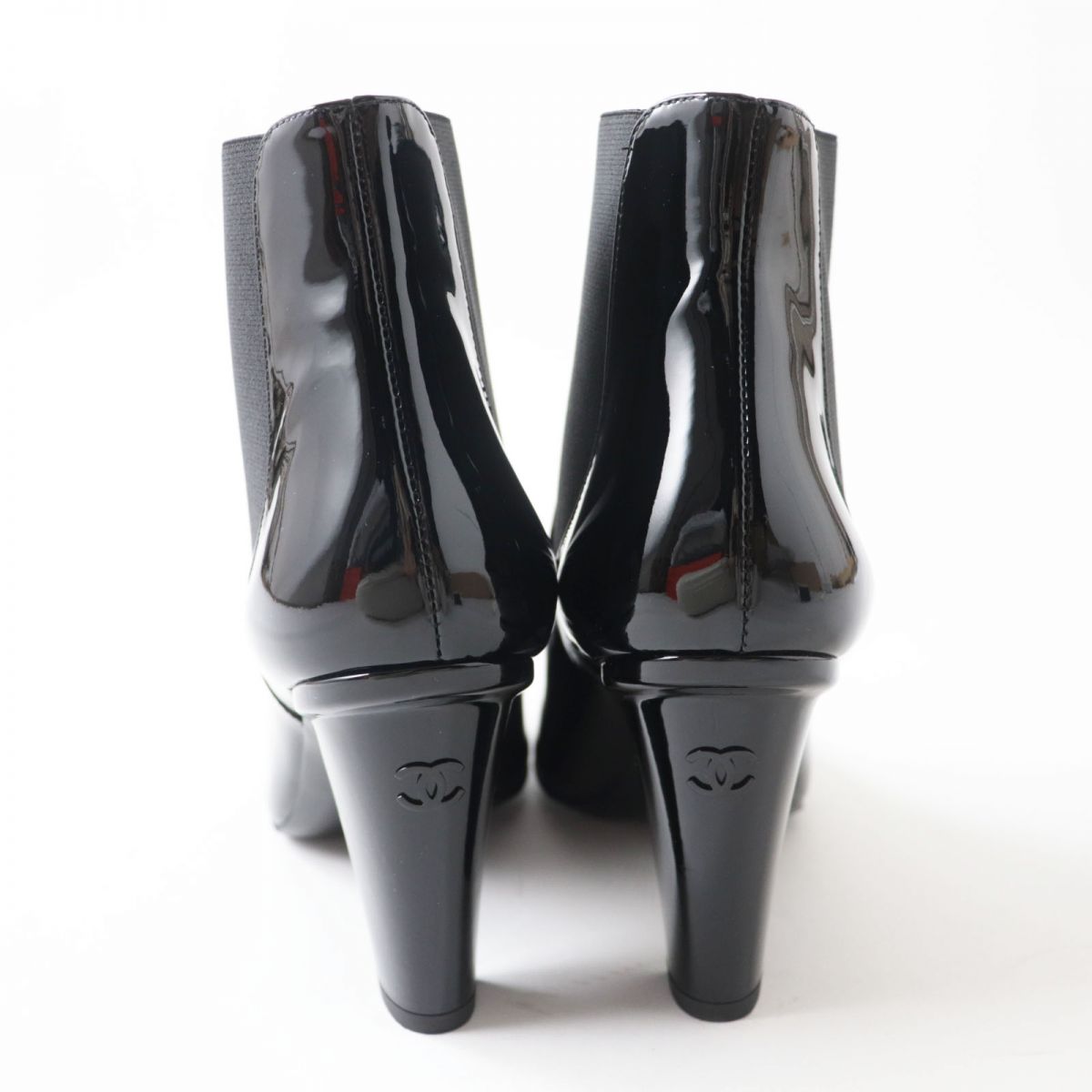 Top Quality Chanel COCO Mark Patent Leather Short Boots
