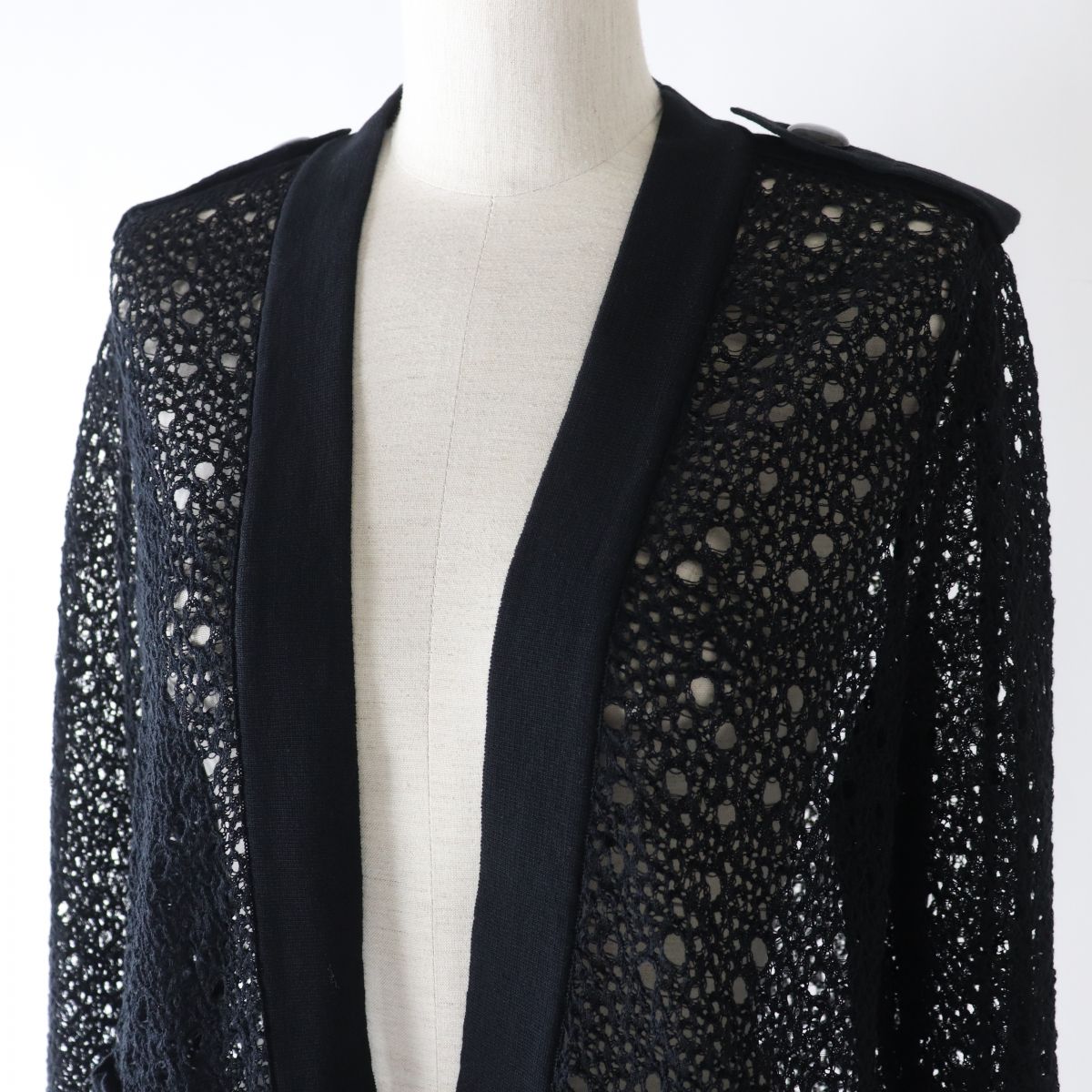 Top Quality Chanel COCO Mark Lace Cardigan Black 38