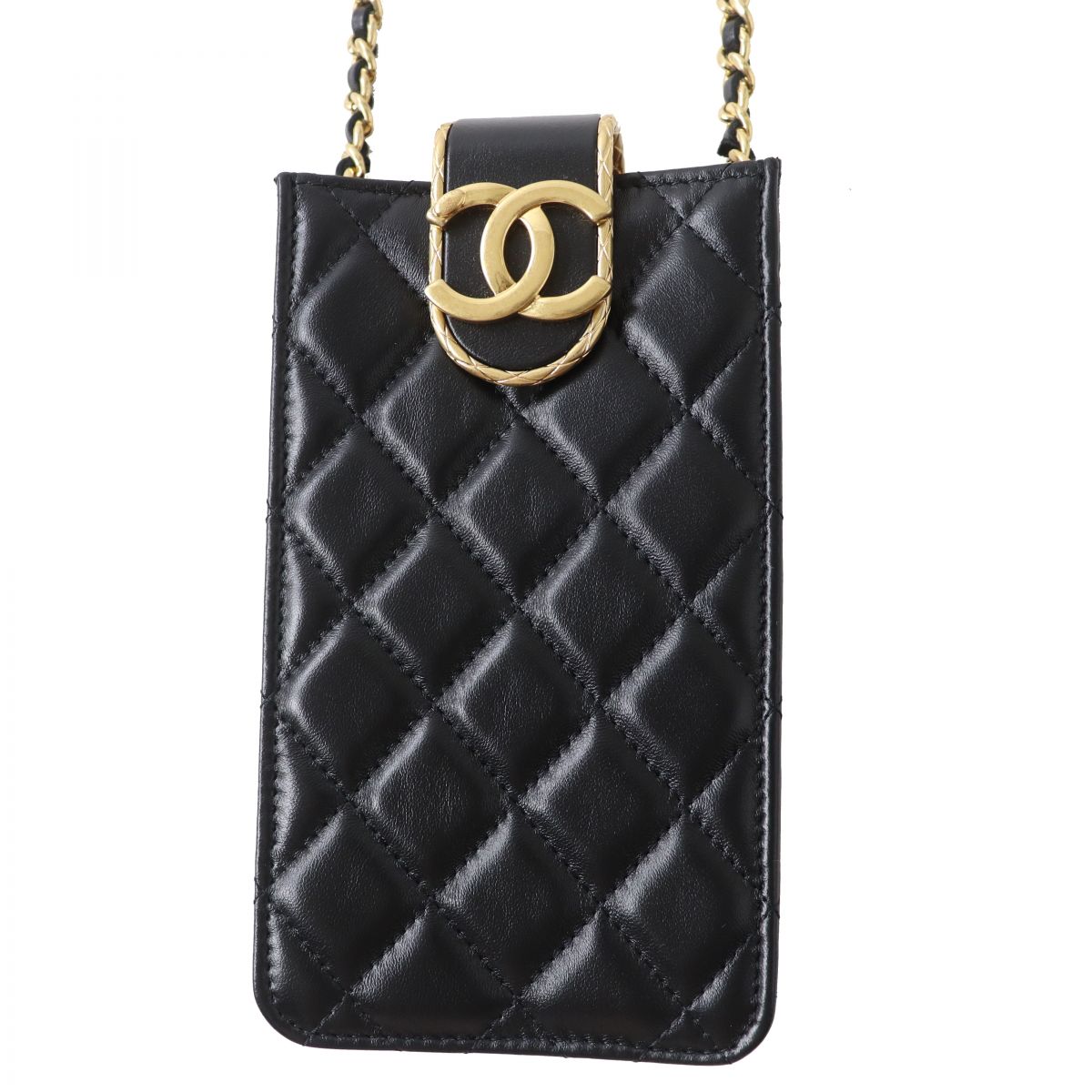 Top Quality Chanel Lambskin Phone Holder Chain Bag