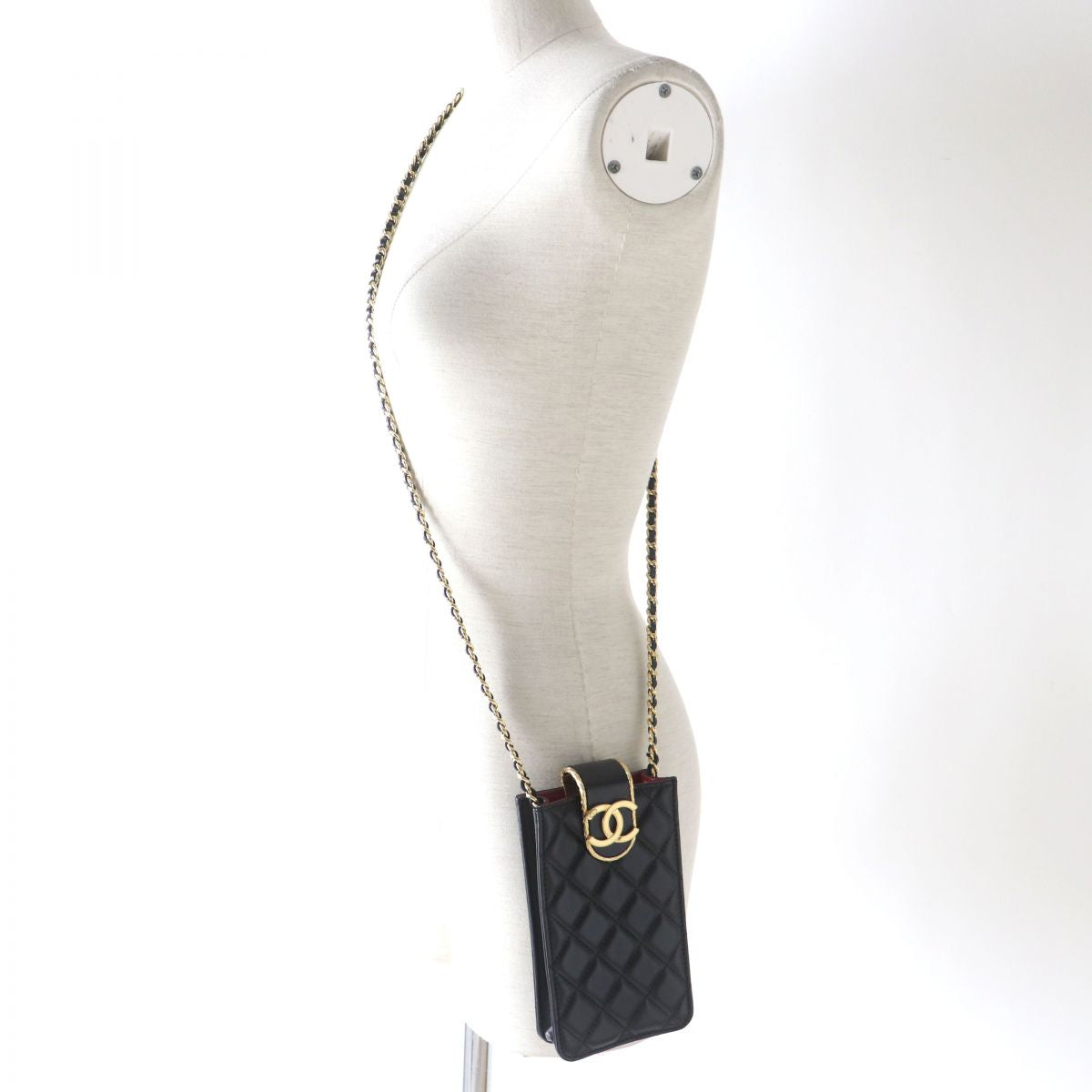 Top Quality Chanel Lambskin Phone Holder Chain Bag