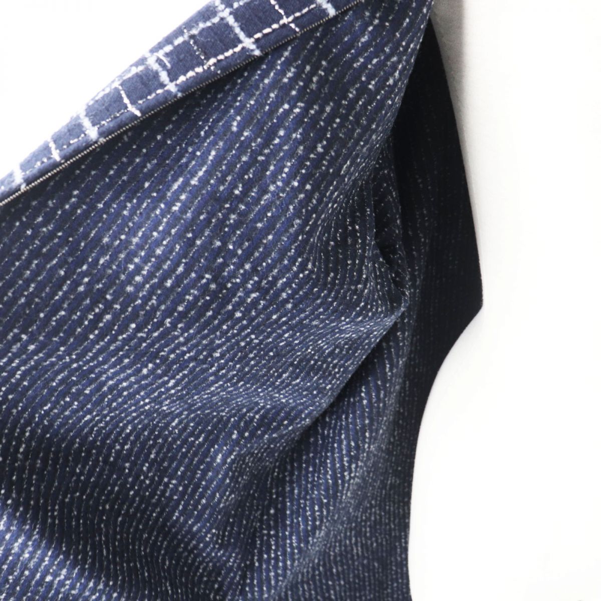 Top Quality Chanel COCO Button Tweed Long Coat Navy