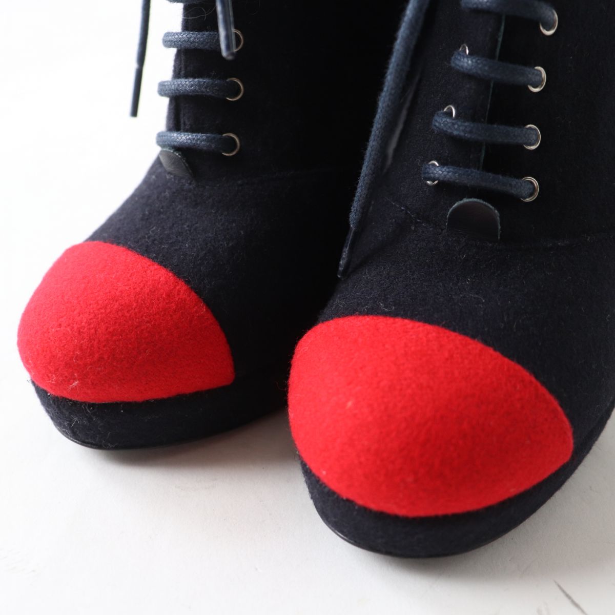 Top Quality Chanel COCO Mark Bicolor Wool Booties