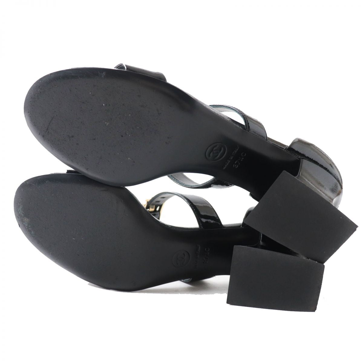 Top Quality Chanel Patent Leather Sandals COCO Markx Logo