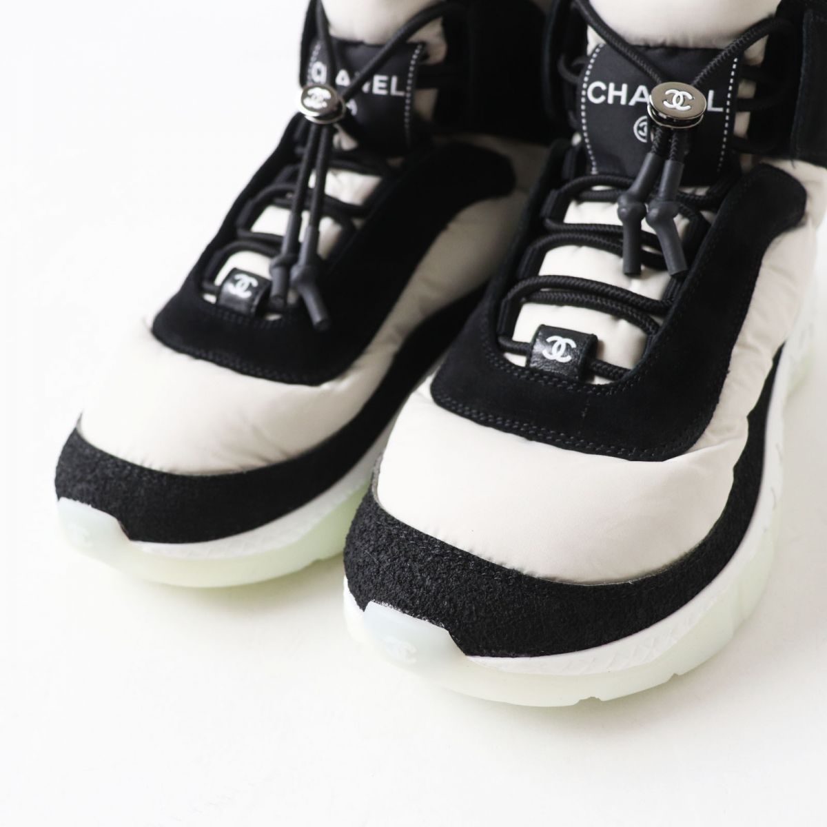 Top Quality Chanel COCO Mark Snow Boots Nylon Suede Black Gray