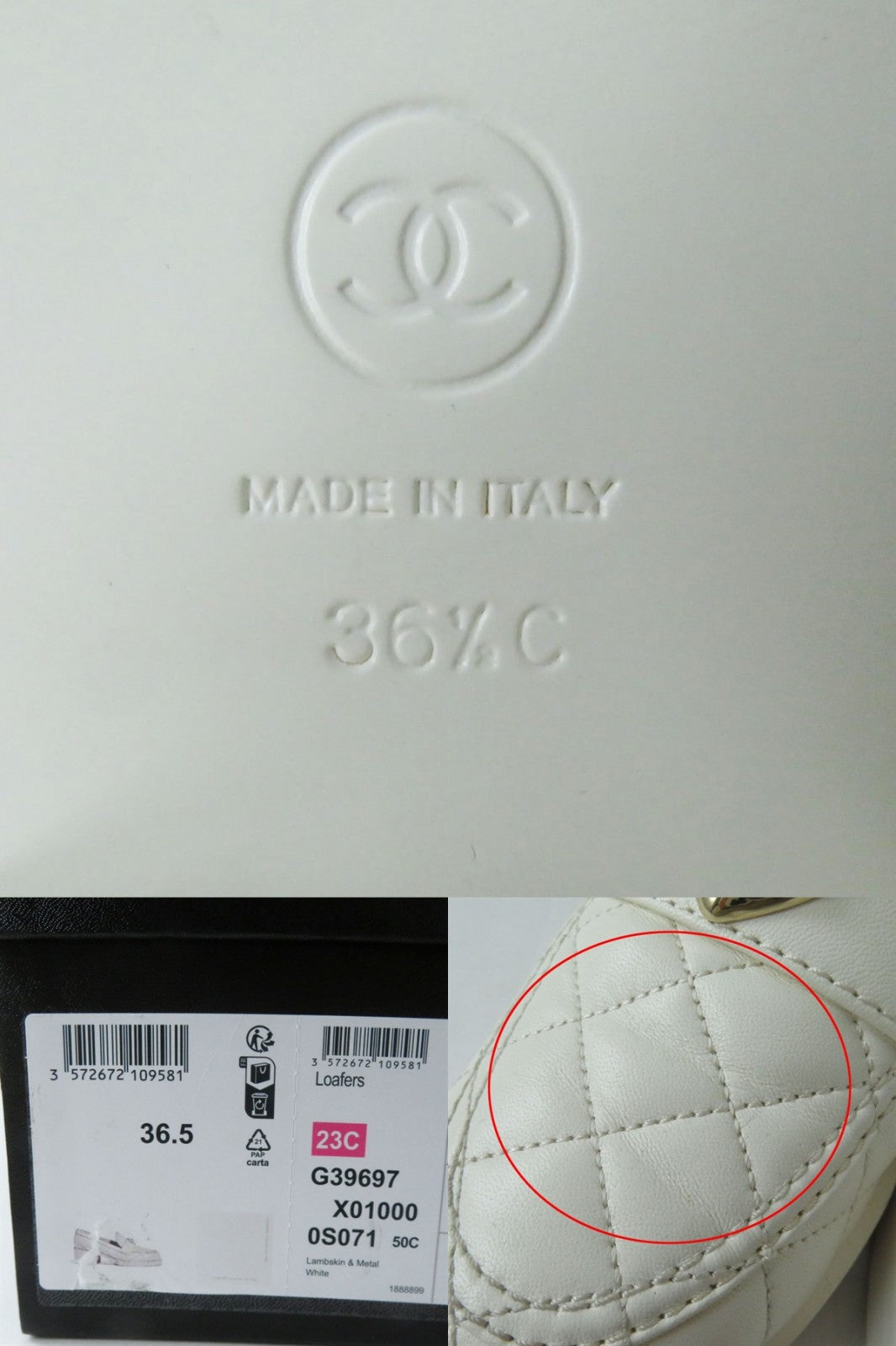 Top Quality Chanel Lambskin Heart Turnlock Loafers White