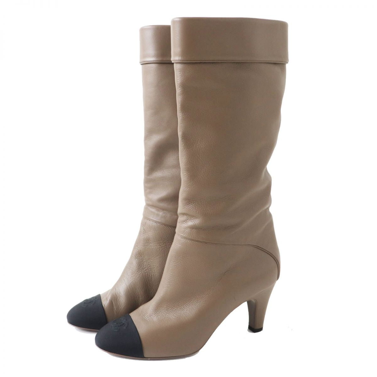 Top Quality Chanel COCO Mark Leather Long Boots 37.5